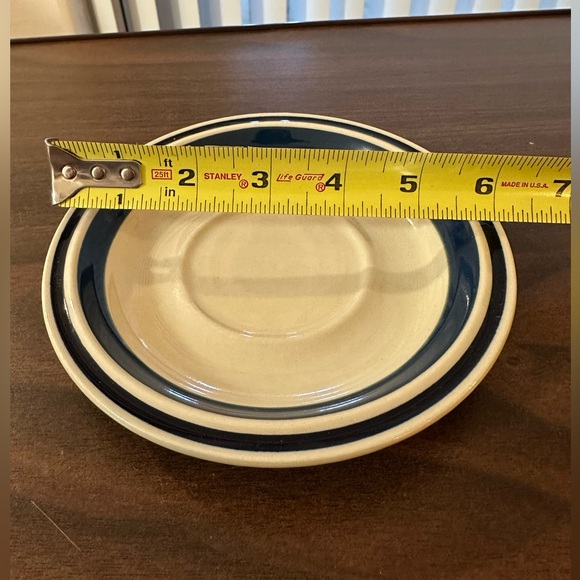 VTG ESTATE Creamer Blue Ceramic Gravy Boat with Saucer - Picture 9 of 10